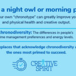 Are you a night owl or morning person? Knowing your own "chronotype" can greatly improve your mental and physical health and creative output. chronodiversity: The differences in people's time management preferences and energy levels. Workplaces that acknowledge chronodiversity are the ones most primed to succeed.